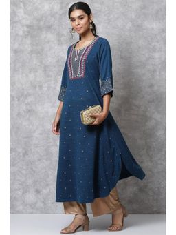Biba - Teal Flared Acrylic Kurtas