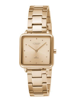 Strand by Obaku - Rim Rosette Rose Gold Dial Quartz Watch For Women (S718LXVVSV)