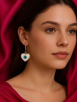 Digital Dress Room - Heart Evil Eye Dangler Earrings