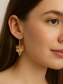 Digital Dress Room - Mini Pizza Design Dangler Earrings