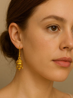 Digital Dress Room - Mini Gold Plated Buddha Dangler Earrings
