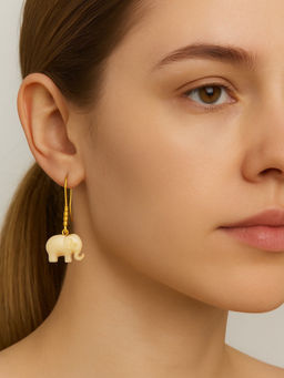 Digital Dress Room - Mini White Elephant Dangler Earrings