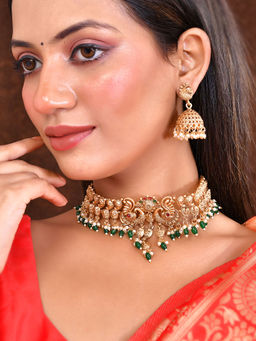 Silvermerc Designs - Traditional Gold-Plated Temple Jewellery Set