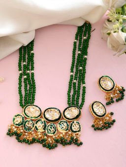 Silvermerc Designs - Elegant Green Beaded Jewellery Set