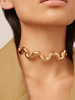 AMOSSH - Waterproof 18K Gold Plated Rubina Choker Necklace