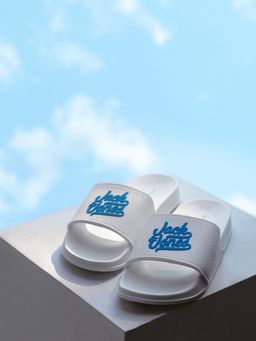 Jack & Jones - Men Brand Logo White Sliders