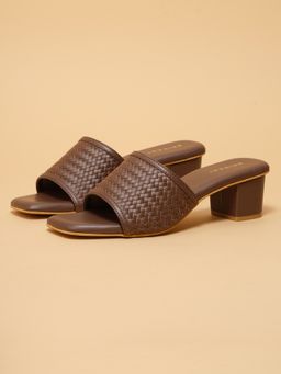 ERIDANI - Jaqueta Woven Brown Sandal Heels