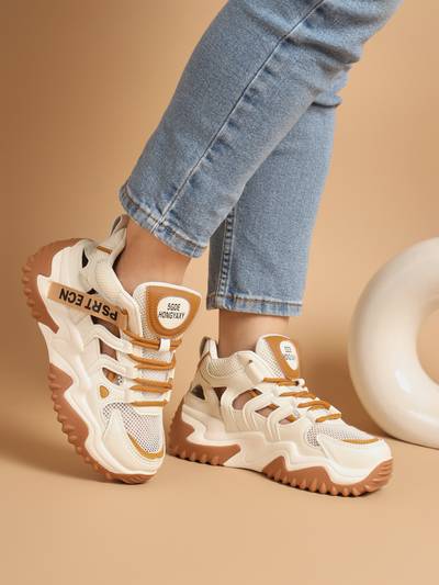 Brown Solid Casual Sneakers
