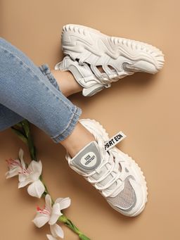 Truffle Collection - White Solid Casual Sneakers