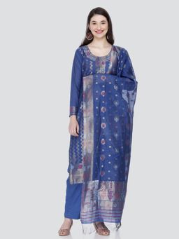 Kidar - Womens Unstitched Casual Wear Suit Blue (Set of 3)