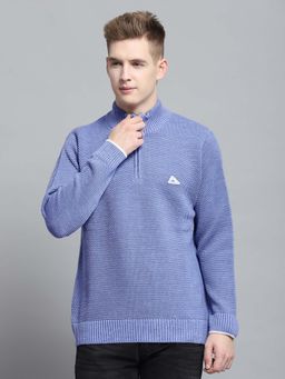 Monte Carlo - Men's Blue Full Sleeve Sweater