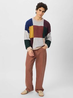 The Souled Store - Originals Colourblock Sweater Autumn Men's Oversized Sweater