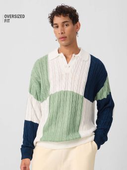 The Souled Store - Originals Colourblock Sweater Atlantic Men's Sweater