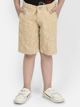 CRIMSOUNE CLUB - Khaki Printed Regular Fit Shorts