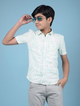 CRIMSOUNE CLUB - Green Printed Regular Fit Shirt