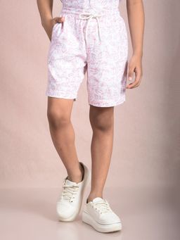 CRIMSOUNE CLUB - Peach Printed Regular Fit Shorts