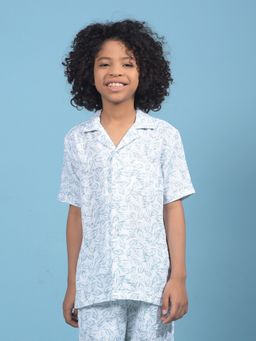 CRIMSOUNE CLUB - Green Floral Regular Fit Shirt