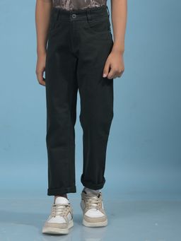 CRIMSOUNE CLUB - Green Solid Regular Fit Trousers