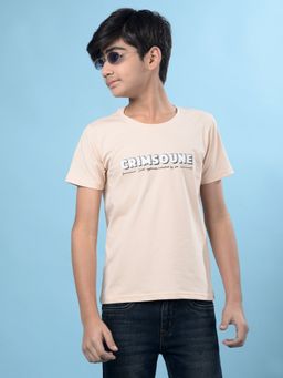 CRIMSOUNE CLUB - Peach Printed Regular Fit T-Shirt