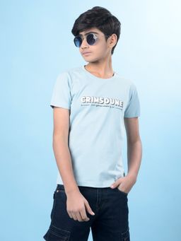 CRIMSOUNE CLUB - Blue Printed Regular Fit T-Shirt
