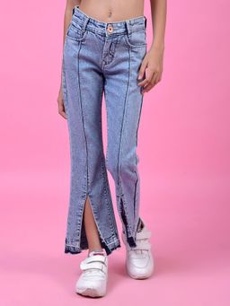 CRIMSOUNE CLUB - Blue Solid Bootcut Fit Jeans