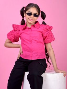 CRIMSOUNE CLUB - Pink Embroidered Regular Fit Shirt