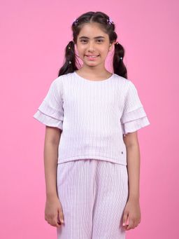 CRIMSOUNE CLUB - Purple Stripes Regular Fit Top