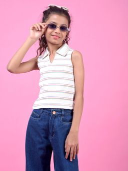 CRIMSOUNE CLUB - White Stripes Regular Fit T-Shirt