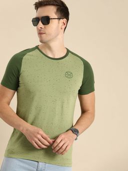 Being Human - Men Colorblock Green T-Shirt
