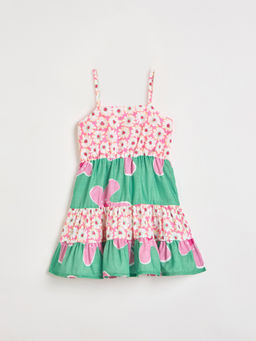 Blue Giraffe - Girls Multi-Color Floral Dress