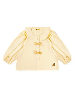 Avokiddos - Girls Lemon Yellow Laughter Bows Top