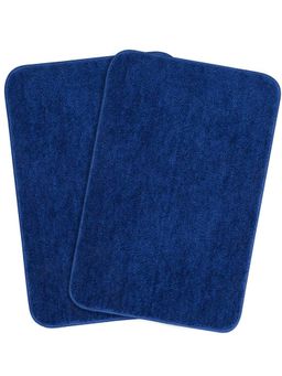 Saral Home - Blue Microfiber Anti Skid Bath Mat 35x50 cm (Pack of 2)