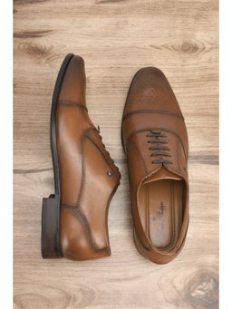Louis Philippe - Men Brown Leather Oxford Shoes