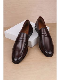 Louis Philippe - Men Brown Leather Loafers