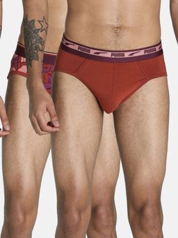 Puma - Stretch Aop Briefs-Maroon (Pack of 2)