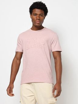GAP - Pink Men Logo Pattern Slim Fit Round Neck T-Shirt