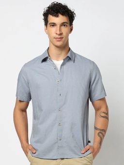 GAP - Men Blue Spread Collar Shirt