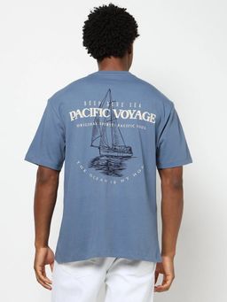 GAP - Blue Men Nautical Print Relaxed Fit T-Shirt