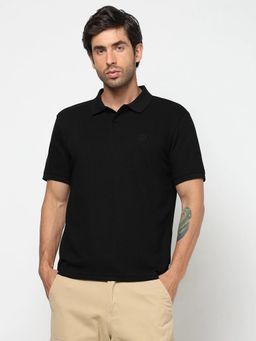GAP - Black Men Logo Print Slim Fit Polo T-Shirt