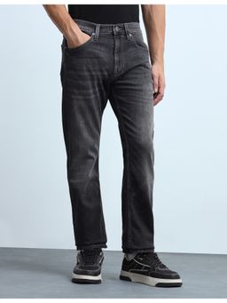 Flying Machine - Men Straight Fit Whiskered Black Jeans