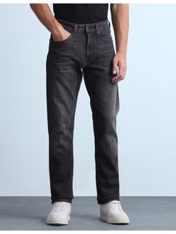 Flying Machine - Men Freddie Slim Straight Fit Whiskered Black Jeans