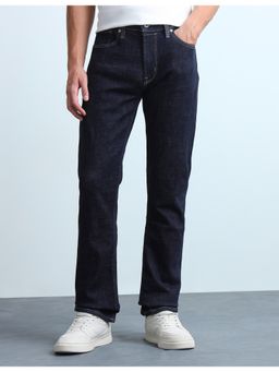 Flying Machine - Men F-Jango Straight Fit Rinsed Navy Blue Jeans