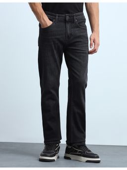 Flying Machine - Men F-Jango Straight Fit Whiskered Black Jeans