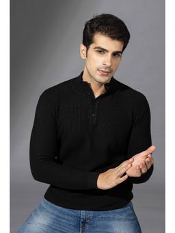 GRITSTONES - Men Black Full Sleeves Premium Pullover Polo T-Shirt