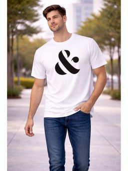 Glito - Men White Graphic Printed Cotton T-Shirt