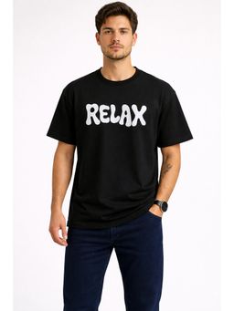Glito - Men Black Graphic Printed Cotton T-Shirt