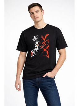Glito - Men Black Graphic Printed Cotton T-Shirt