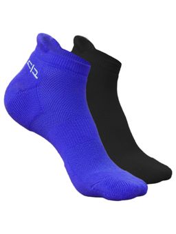 Heelium - Bamboo Ankle Socks-FreeSize UK7-11,2 Pairs,Black,Blue,Anti dour,Anti Blister (Pack of 2)