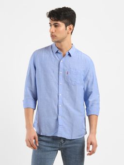 Levi's - Men's Blue Striped Slim Fit Shirt