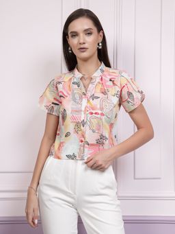 AAREIN - Immutable Geometric Printed Style Linen Shirt